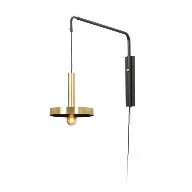 Netlighting Whizz Wall Light Extendable Satin Gold Black 1x E27 - image 1