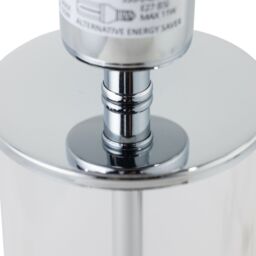 First Choice Lighting Aura - Chrome with Glass Column Table Lamp Base in Silver - thumbnail 2