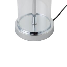 First Choice Lighting Aura - Chrome with Glass Column Table Lamp Base in Silver - thumbnail 3