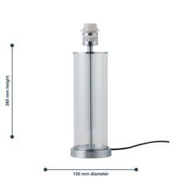 First Choice Lighting Aura - Chrome with Glass Column Table Lamp Base in Silver - thumbnail 7