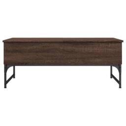 Berkfield Home Coffee Table Brown Oak 100x50x40 cm Engineered Wood & Metal - Size: 100 x 50 x 40 cm - thumbnail 5