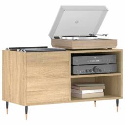 Berkfield Home Record Cabinet Sonoma Oak 85x38x48 cm Engineered Wood in Light Brown - Size: 85 x 38 x 48 cm - thumbnail 1