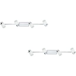 Loops 2 PACK Wall Light Colour 4 Spots Chrome Plated & White Steel GU10 4x5W Included