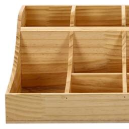 FLAVORA Pine Condiment Organizer with 9 Compartment in Natural - Size: 500mm - thumbnail 3