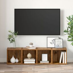 Berkfield Home TV Cabinets - 4 pcs Old Wood - 37 x 35 x 37 cm - Engineered Wood in Brown - thumbnail 4