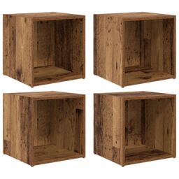 Berkfield Home TV Cabinets - 4 pcs Old Wood - 37 x 35 x 37 cm - Engineered Wood in Brown - thumbnail 2