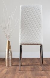 FurnitureboxUK Carson White Marble Effect Dining Table & 6 Milan Chrome Leg Chairs - thumbnail 6