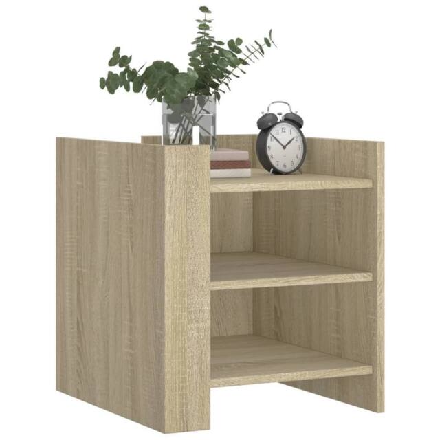 Berkfield Home Decorative Bedside Cabinet Sonoma Oak 45x50x50 cm Engineered Wood in Light Brown - Size: 45 x 50 x 50 cm - image 1