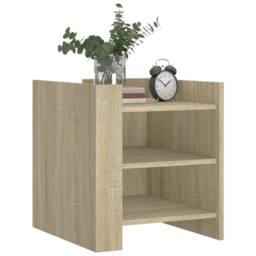 Berkfield Home Decorative Bedside Cabinet Sonoma Oak 45x50x50 cm Engineered Wood in Light Brown - Size: 45 x 50 x 50 cm - thumbnail 1