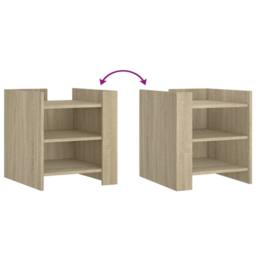 Berkfield Home Decorative Bedside Cabinet Sonoma Oak 45x50x50 cm Engineered Wood in Light Brown - Size: 45 x 50 x 50 cm - thumbnail 7