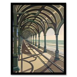 Artery8 Victorian Pier Blackpool England UK Seaside Framed Art Print in Beige - Size: A4 - thumbnail 1