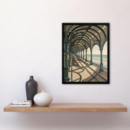 Artery8 Victorian Pier Blackpool England UK Seaside Framed Art Print in Beige - Size: A4 - thumbnail 4