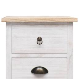Berkfield Home Side Cabinet 35x25x87 cm Paulownia Wood in White - Size: 35 x 25 x 87 cm - thumbnail 5
