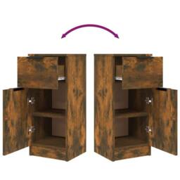 Berkfield Home Sideboard Smoked Oak 30x30x70 cm Engineered Wood in Brown - Size: 30 x 30 x 70 cm - thumbnail 9