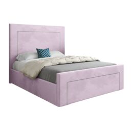 Casani Lucca Upholstered Soft Velvet Bed Frame in Pink - Size: Double - thumbnail 5