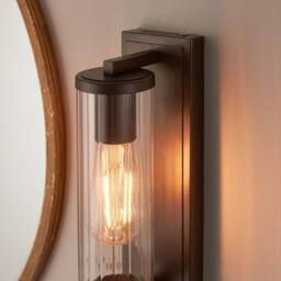 Netlighting 'COMO' Non Dimmable Stylish Contemporary Bathroom Glass Wall Lamp in Brown - thumbnail 4