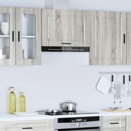 Berkfield Home Kitchen Wall Cabinet Porto Grey Sonoma Engineered Wood - thumbnail 4