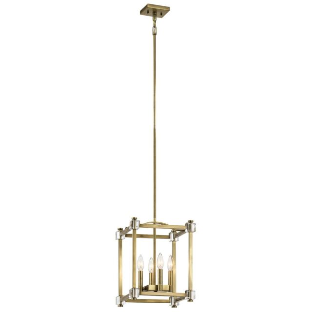 Loops 4 Bulb Ceiling Pendant Light Fitting Natural Brass LED E14 60W Bulb in Metallics