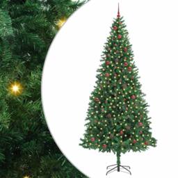 Berkfield Home Artificial Christmas Tree with 300 LEDs with Stand Green 300 cm - thumbnail 1