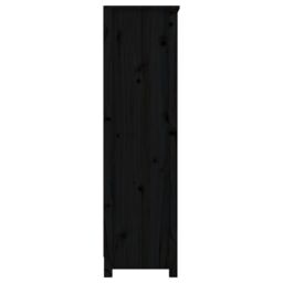 Berkfield Home Book Cabinet Black 80x35x126 cm Solid Wood Pine - Size: 80 x 35 x 126 cm - thumbnail 6
