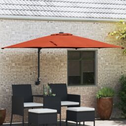 Berkfield Home Cantilever Umbrella Terracotta Polyester Large Tiltable - thumbnail 1