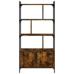 Berkfield Home Bookcase with Doors Smoked Oak 76.5x30x154.5 cm Engineered Wood in Brown - thumbnail 5