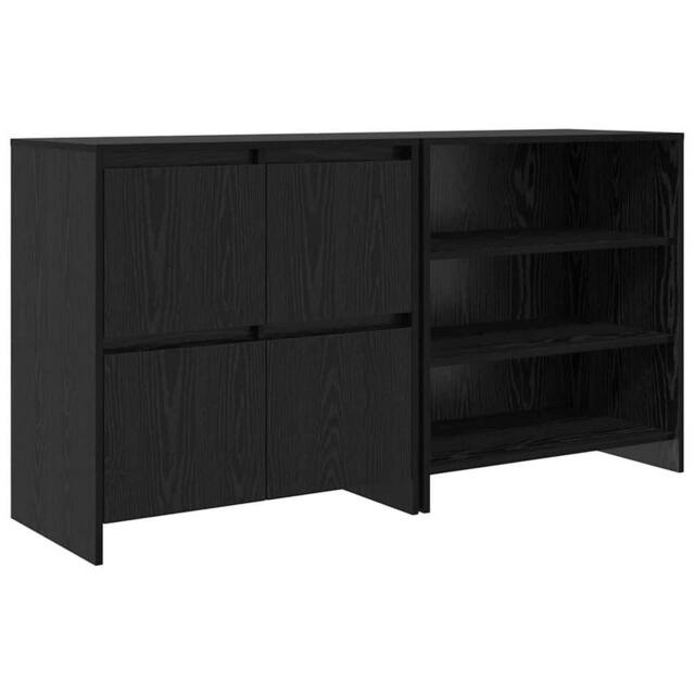 Berkfield Home Sideboard 2 pcs Black oak 70 x 41 x 75 cm Engineered wood - image 1