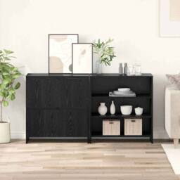 Berkfield Home Sideboard 2 pcs Black oak 70 x 41 x 75 cm Engineered wood - thumbnail 2