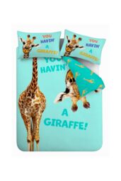 Catherine Lansfield 'Havin A Giraffe' Reversible Duvet Cover Set in Aqua - Size: King - thumbnail 6