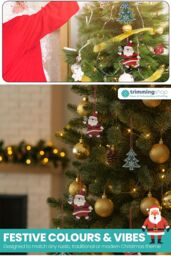 Neel Blue Wooden Christmas Hanging Decorations, Rustic Xmas Tree Ornaments with Santa Claus - 4 Designs in Red - thumbnail 3