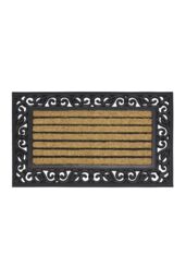 JVL Karina Rubber Tuffscrape Coir Doormat 45x75 cm in Brown - Size: 45 cm x 75 cm - thumbnail 1