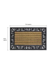JVL Karina Rubber Tuffscrape Coir Doormat 45x75 cm in Brown - Size: 45 cm x 75 cm - thumbnail 5