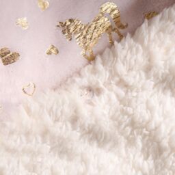 OHS Unicorn Duvet Cover Fleece Heart Warm Quilt Reversible Soft Metallic Bedding Set in Pink - Size: Double - thumbnail 5