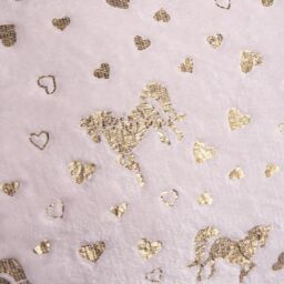 OHS Unicorn Duvet Cover Fleece Heart Warm Quilt Reversible Soft Metallic Bedding Set in Pink - Size: Double - thumbnail 4