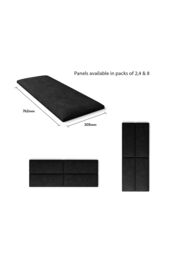 Aspire EasyMount Wall Mounted Upholstered Panels, Modular DIY Headboard in Kimiyo Linen Fabric (Pack of 2) in Charcoal - thumbnail 5