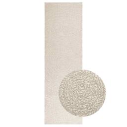 Berkfield Home Rug ZIZUR Cream 80x250 cm Jute Look Indoor & Outdoor - Size: Medium - thumbnail 2