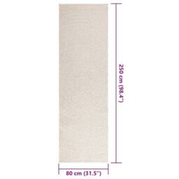 Berkfield Home Rug ZIZUR Cream 80x250 cm Jute Look Indoor & Outdoor - Size: Medium - thumbnail 9