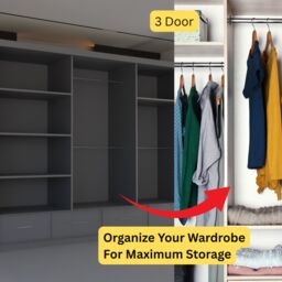 Sliding Wardrobes 4U Luxury High Gloss Sliding Wardrobe with LED Light W255cm x H220cm in Grey - thumbnail 6