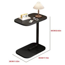 FLAVORA Black Walnut C-Shaped Compact Sofa Side End Table Coffee - Size: 100 cm x 60 cm - thumbnail 2