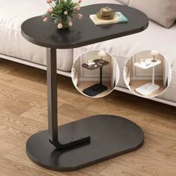 FLAVORA Black Walnut C-Shaped Compact Sofa Side End Table Coffee - Size: 100 cm x 60 cm - thumbnail 4