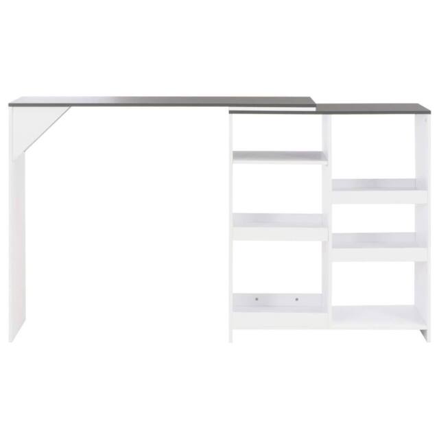 Berkfield Home Comfortable Bar Table with Moveable Shelf White 138x39x110 cm - Size: 138 x 39 x 110 cm - image 1