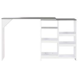 Berkfield Home Comfortable Bar Table with Moveable Shelf White 138x39x110 cm - Size: 138 x 39 x 110 cm - thumbnail 1