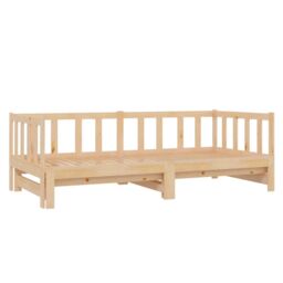 Berkfield Home Day Bed with Trundle 90x200 cm Solid Wood Pine in Brown - thumbnail 6
