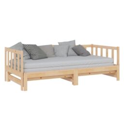 Berkfield Home Day Bed with Trundle 90x200 cm Solid Wood Pine in Brown - thumbnail 4