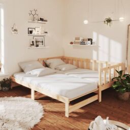 Day Bed with Trundle 90x200 cm Solid Wood Pine