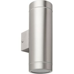 Loops 2 PACK Up & Down Twin Outdoor Wall Light - 2 x 7W GU10 LED - Brushed Steel in Metallics - thumbnail 4