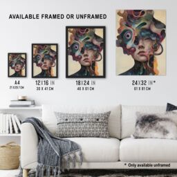"Artery8 God Is A Woman Abstract Fantasy Concept Art Framed Art Print - Size: W12"" x H16""" - thumbnail 3