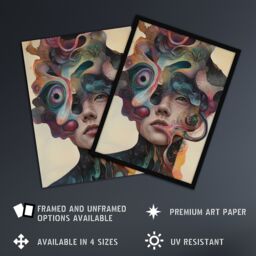 "Artery8 God Is A Woman Abstract Fantasy Concept Art Framed Art Print - Size: W12"" x H16""" - thumbnail 2