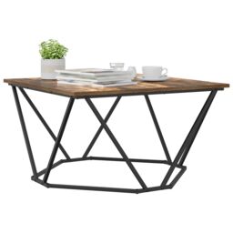 Berkfield Home Smoked Oak Wood Medium Durable Coffee Tables Square in Brown - thumbnail 3