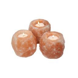 Menkind Well Being Himalayan Salt Tealight Holders Handcrafted Elegance in Pink - thumbnail 2